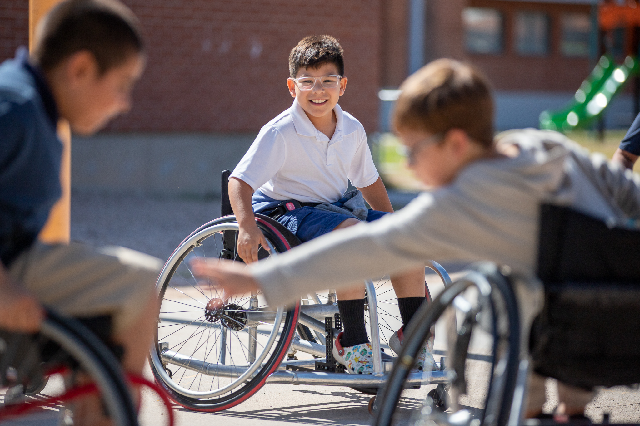 Student on wheelchair